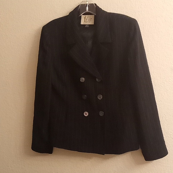 Le Suit Petite Office Career Work Minimalist Travel Size 6 Black Stripes Color H - Picture 1 of 10